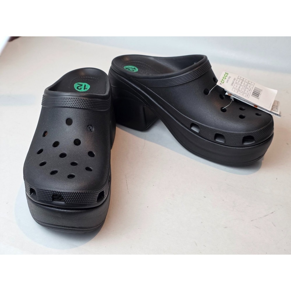 Crocs Siren Clog Men's Size 12 EU 46-47 Black Hyper Heel Platform Slip On Shoes - Picture 5 of 13
